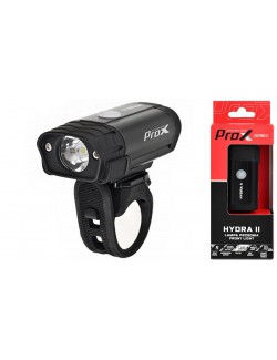 LAMPKA PRZÓD PROX HYDRA II CZARNA CREE+2xLED 400LM USB