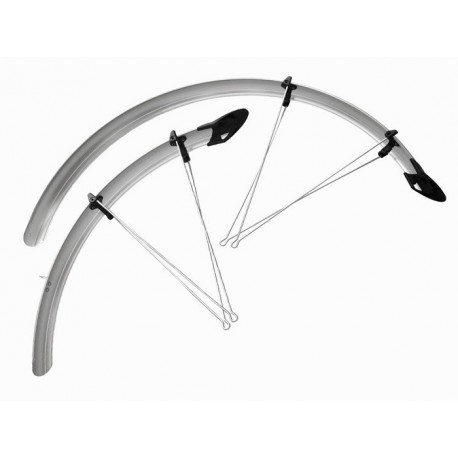 BŁOTNIKI ROWEROWE ORION KARBON 28" x 48mm + CHLAPACZ SREBRNY