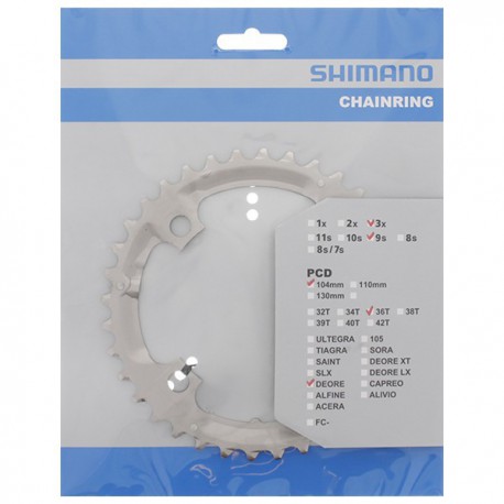 TARCZA MECHANIZMU KORBOWEGO BLAT SHIMANO FC-M532 36T SILVER